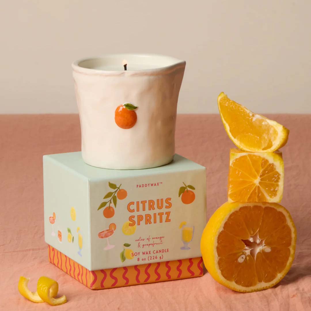 Bistro 8oz Embossed Orange Candle | Citrus Spritz