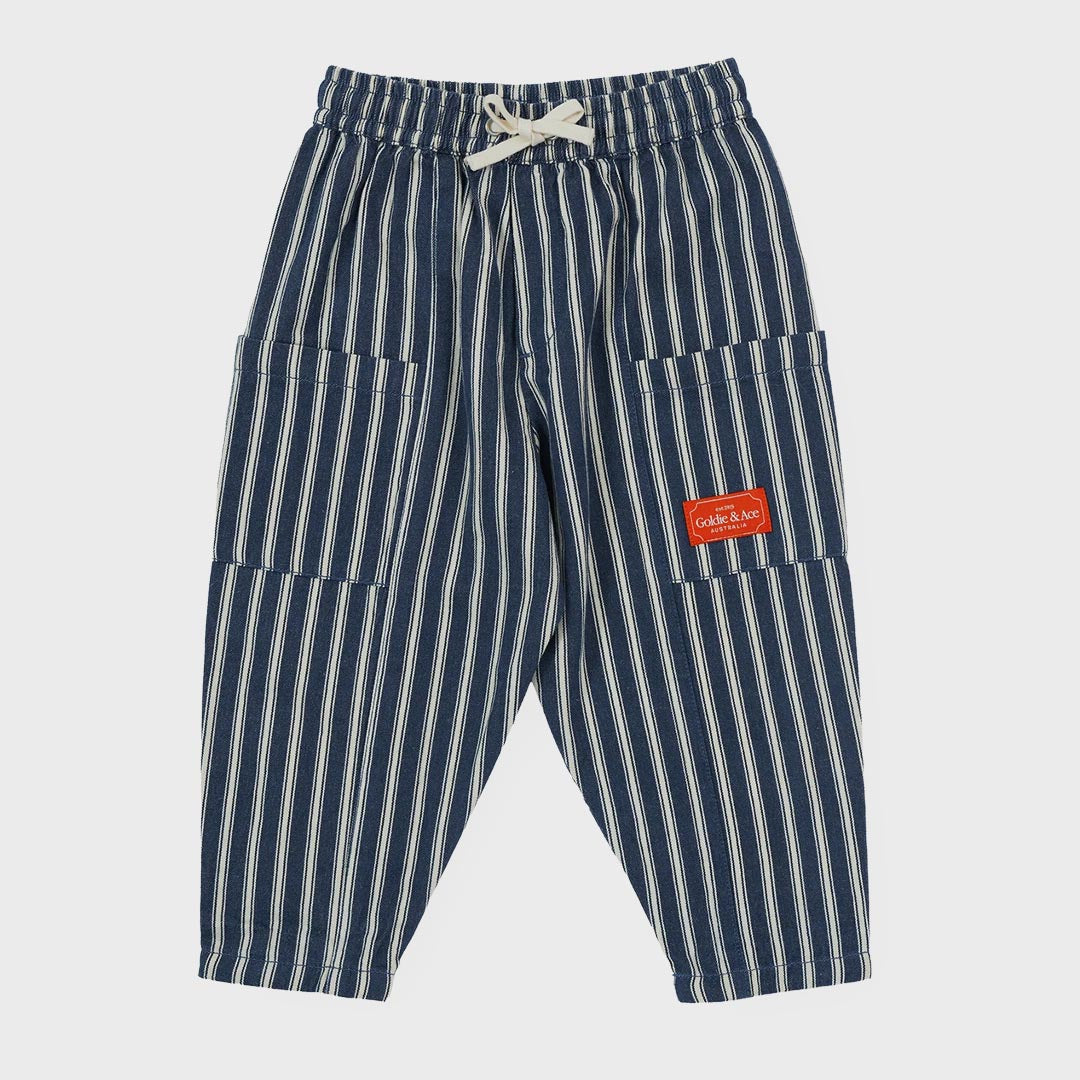 Railroad Stripe Kit Pocket Pant | Indigo