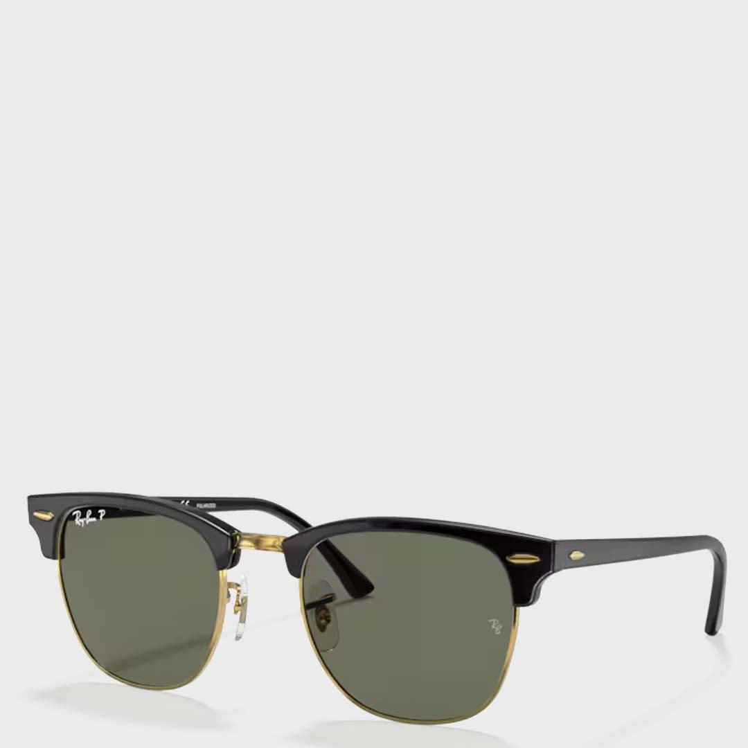 Clubmaster | Black on Gold Polarised