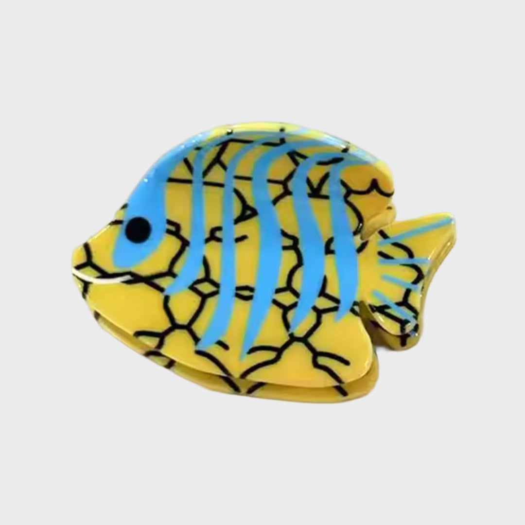 Blue Stripe Reef Fish Hair Clip detail view
