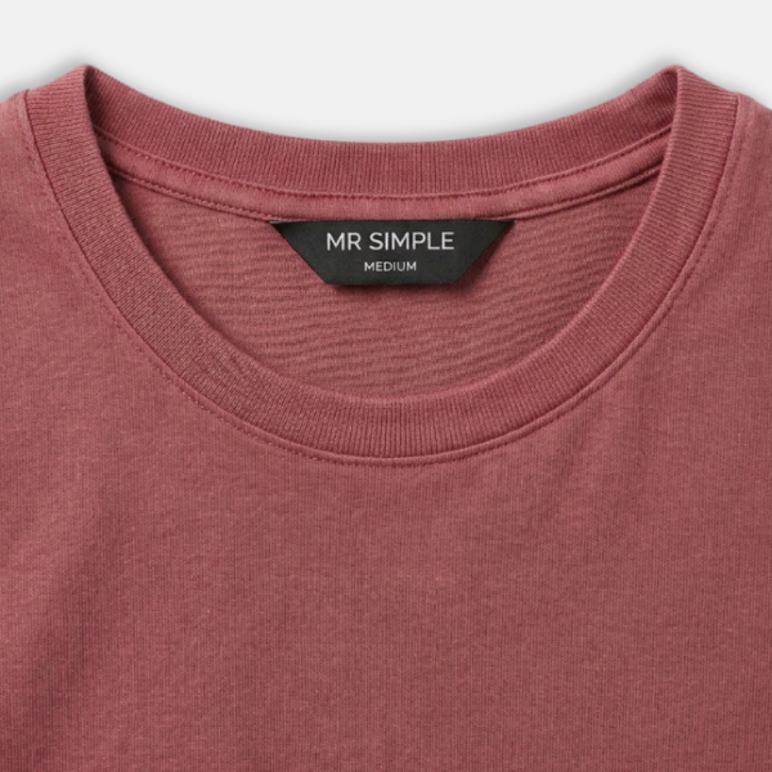 Reginald Tee Berry Fade collar and label detail