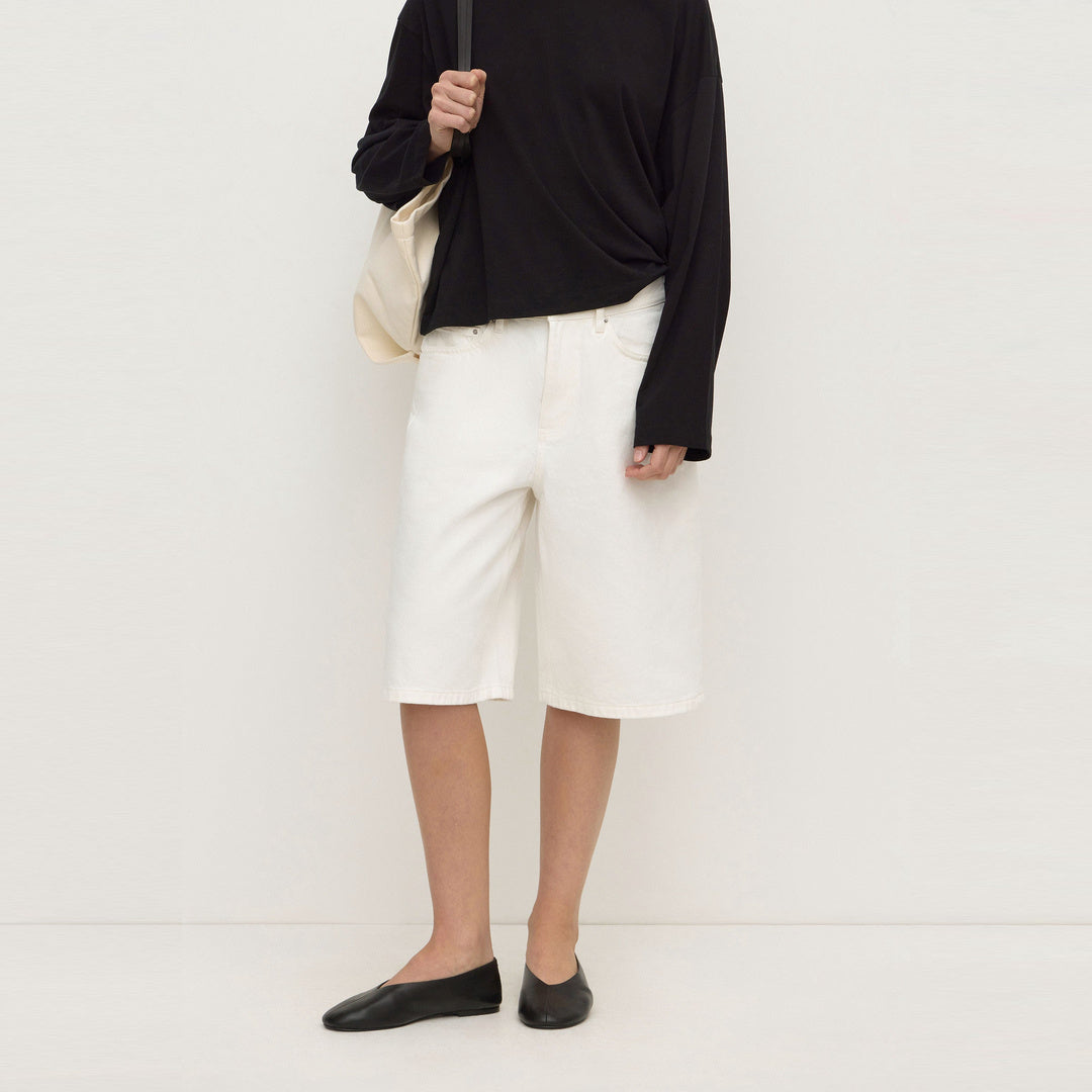 Assembly Label Relaxed Denim Short in Vintage White