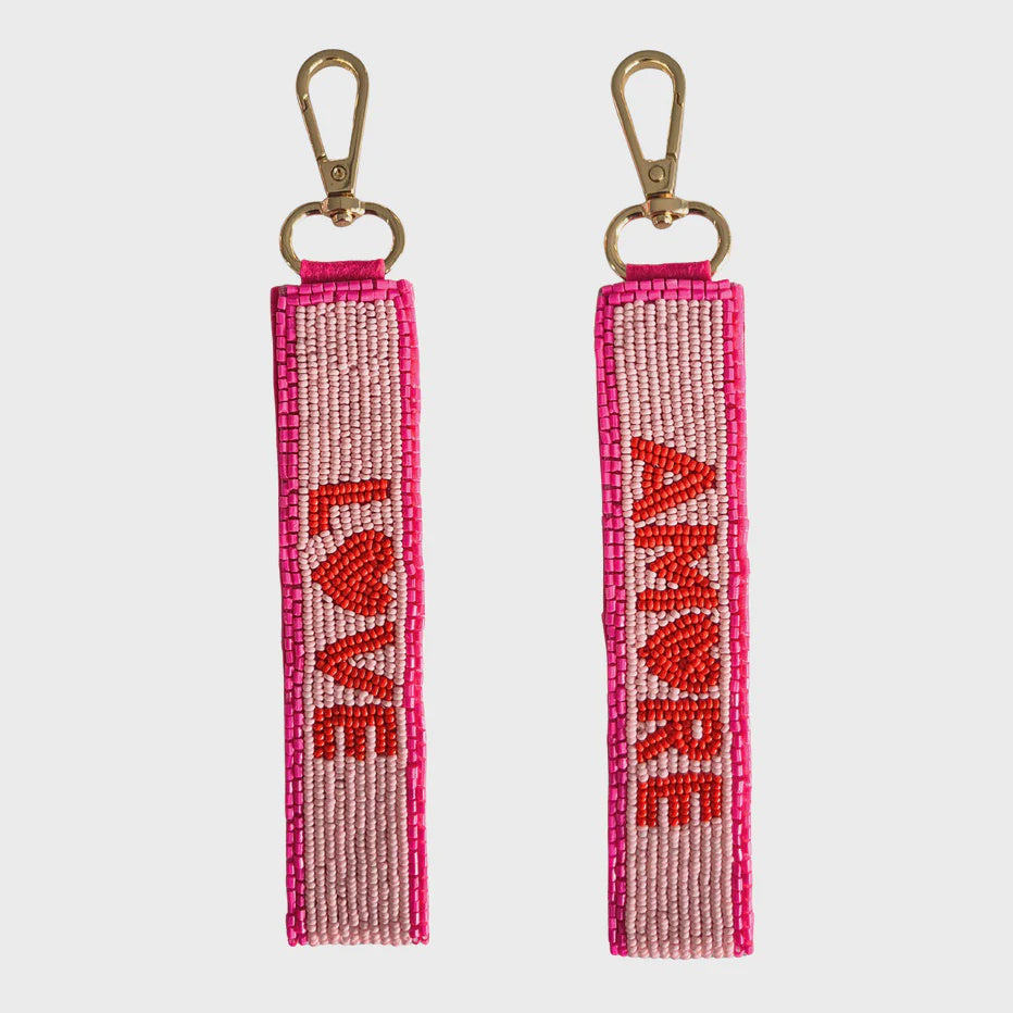 Amore Love Beaded Keychain | Pink