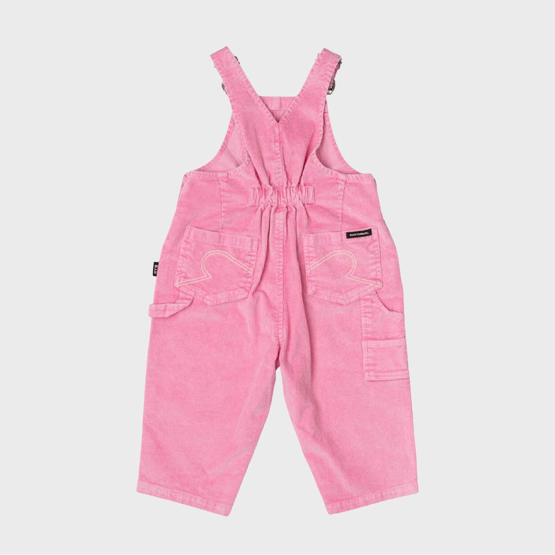 BABY CORD OVERALLS | PALE PINK WASH