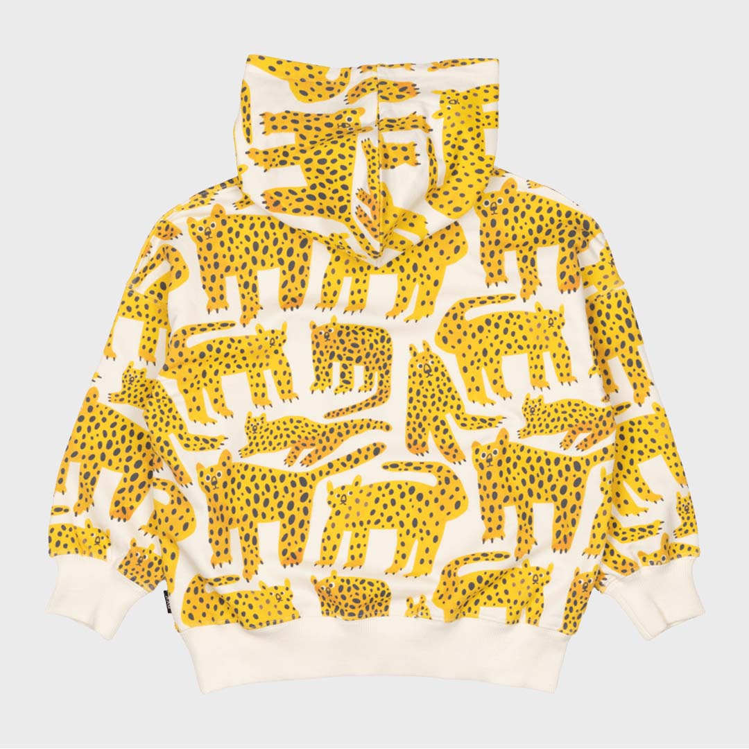 LEOPARD HOODED SWEATSHIRT | MUSTARD / CREAM