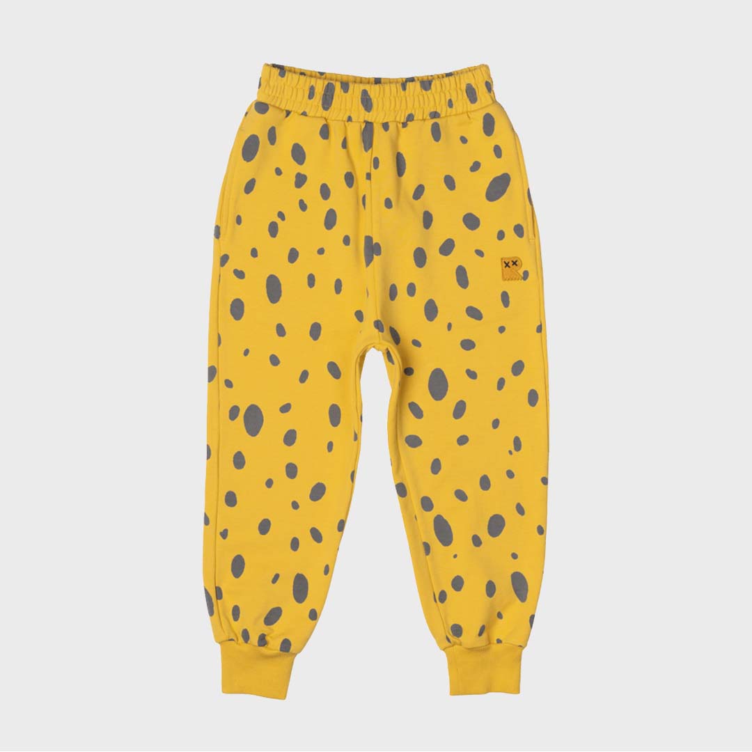 LEOPARD SPOT TRACK PANTS | MUSTARD WASHED