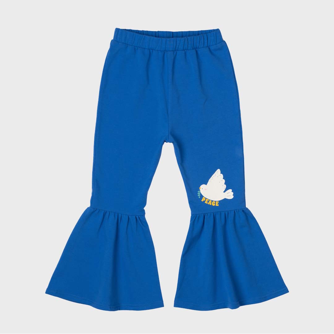PEACE DOVE FLARED TRACK PANTS | BLUE