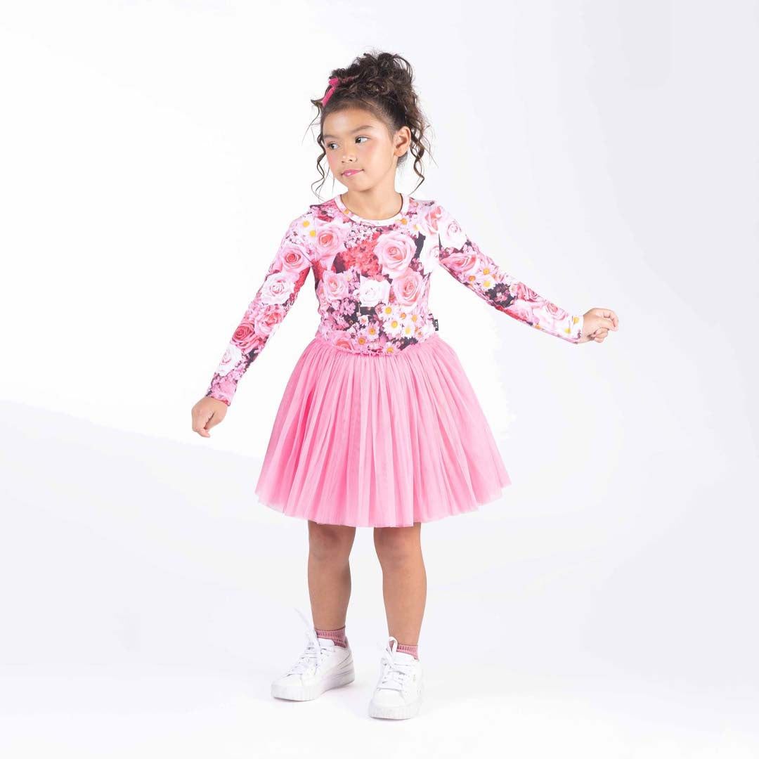 ROSE GARDEN CIRCUS DRESS | PINK FLORAL