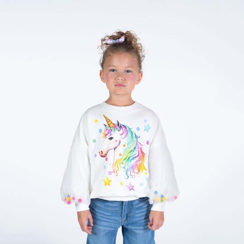 UNICORN TULLE SLEEVE SWEATSHIRT