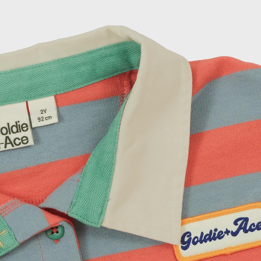 Rugby Stripe Terry Sweat Top | Orange