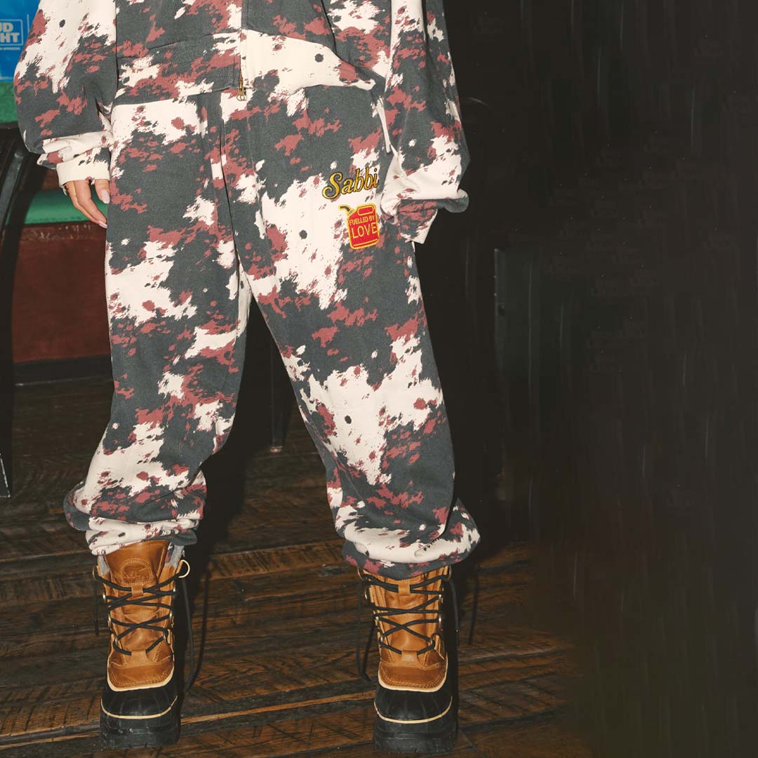 The Cow Print Cuffed Sweat Pants