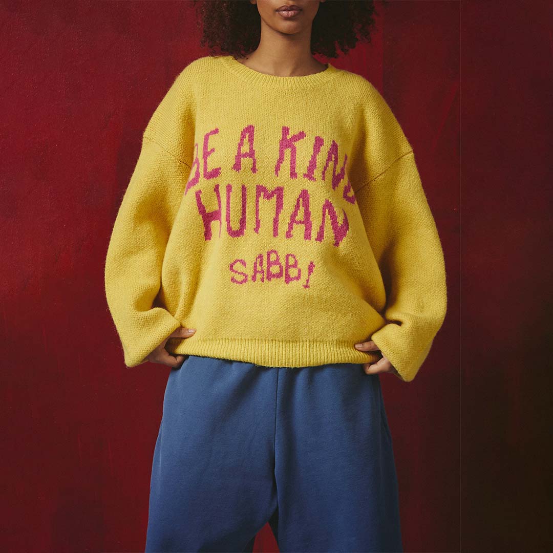 Be A Kind Human Knit Jumper | Yellow