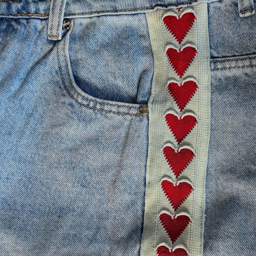 Mini Raving Hearts Shorts | Denim