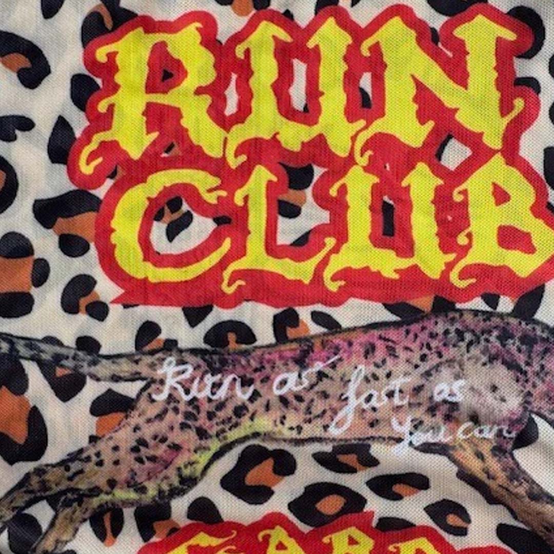 Run Club Animal Mesh Top | Leopard Flames
