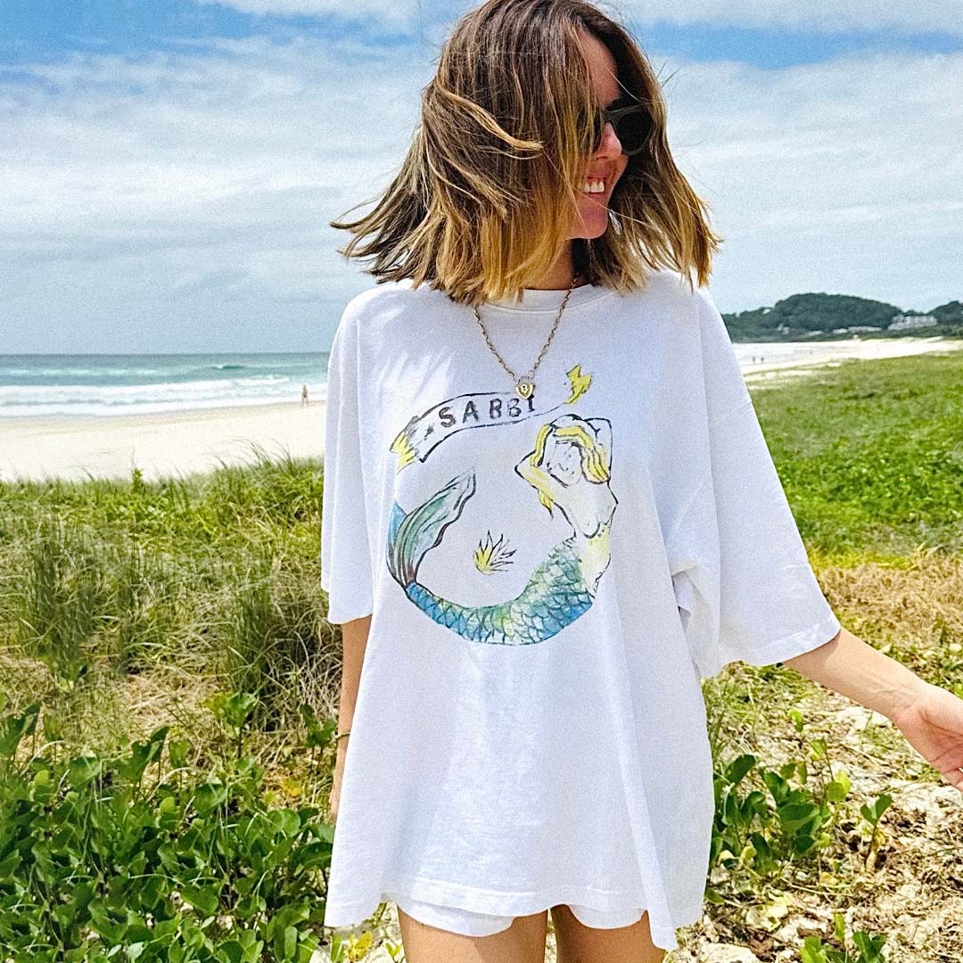 Very Oversized Mermaid Tee | White