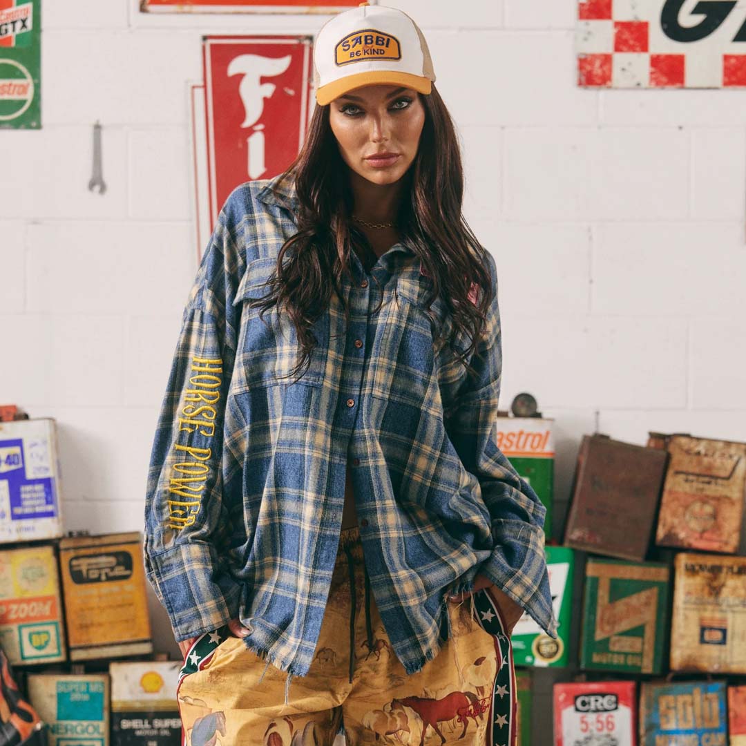 Horse Power Flannel Shirt | Blue
