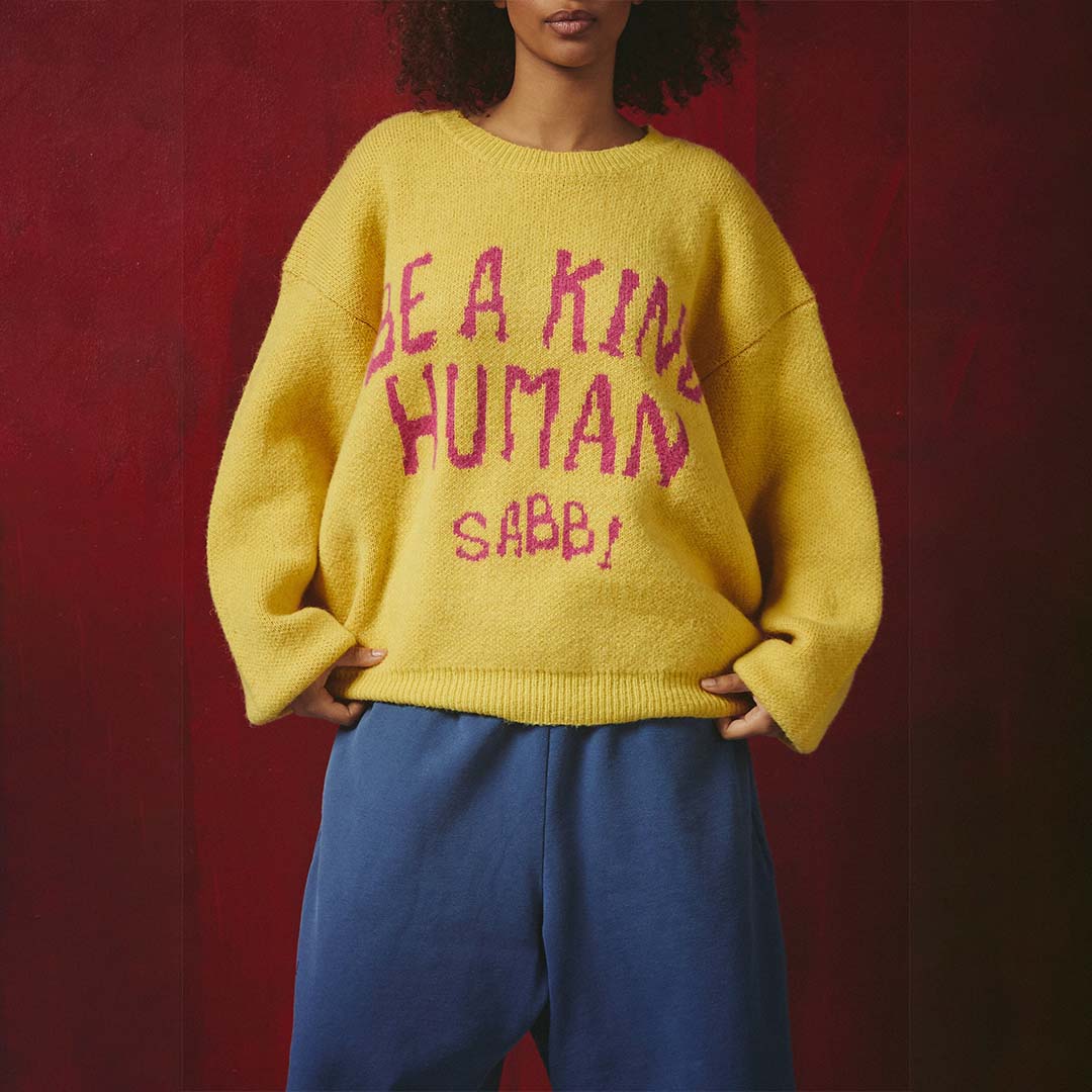 Be A Kind Human Knit Jumper | Yellow