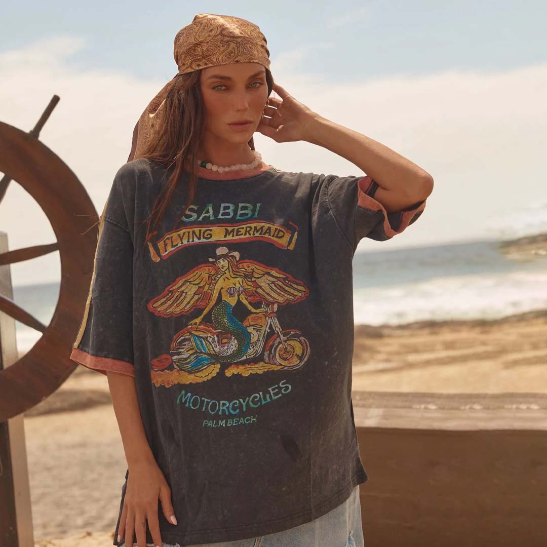 The Flying Mermaid Tee | Black