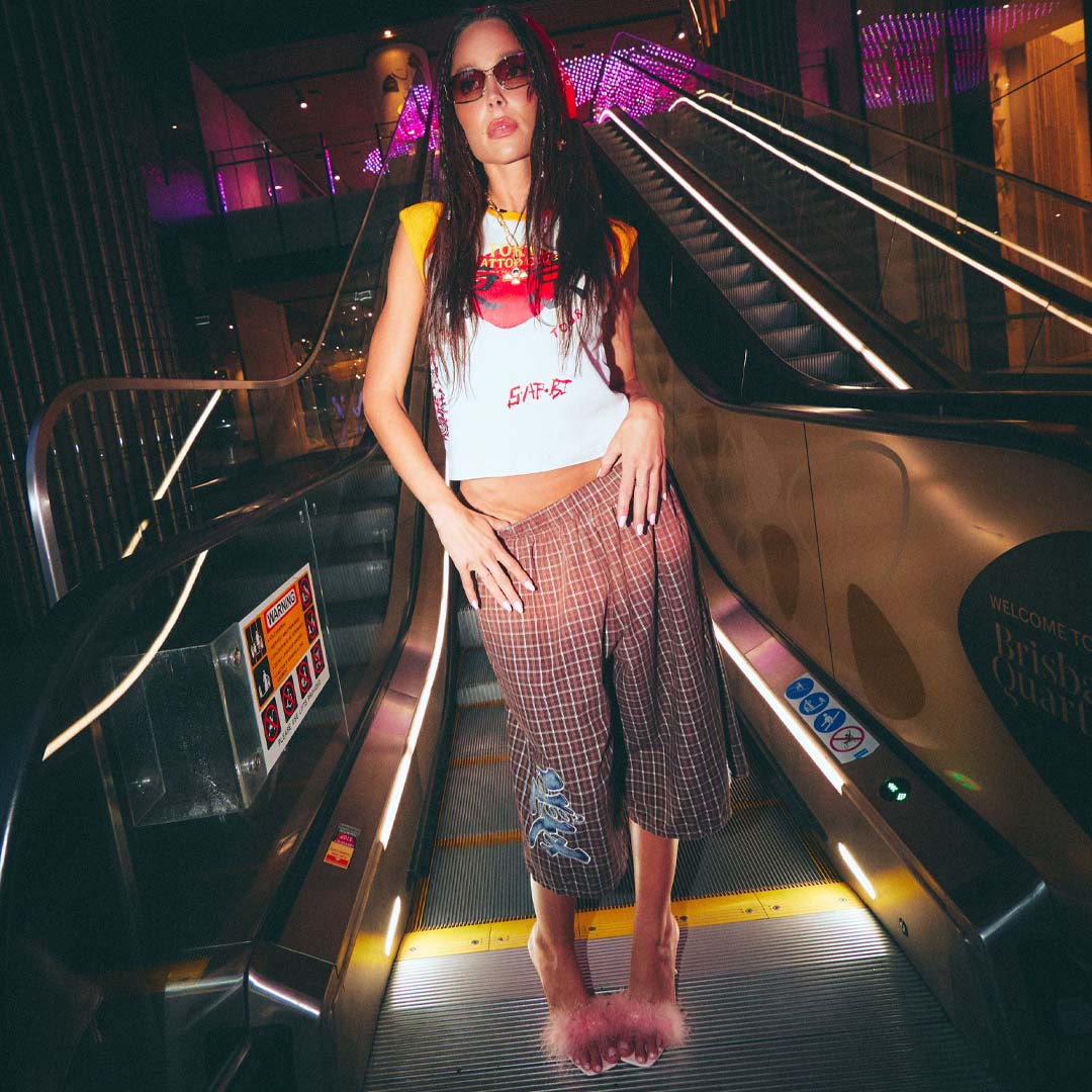 Tokyo Plaid Jort