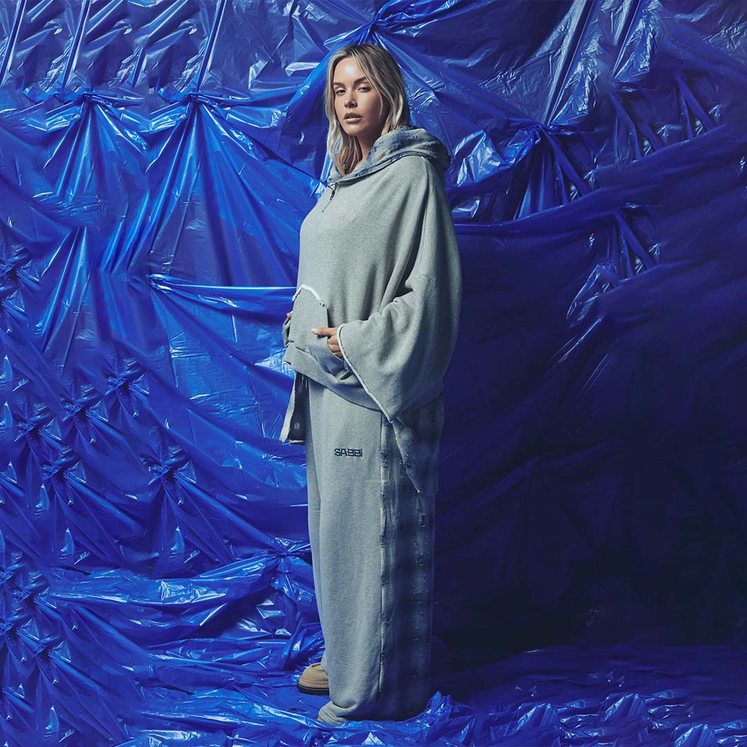 Check Mate Wide Leg Trackies | Blue