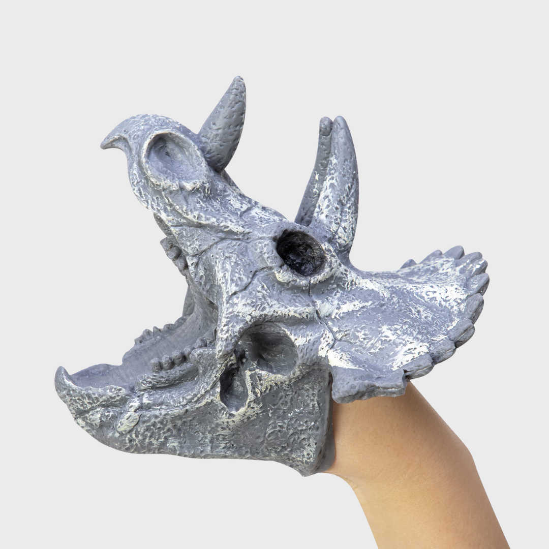 DINO SKULL HAND PUPPET | TRICERATOPS
