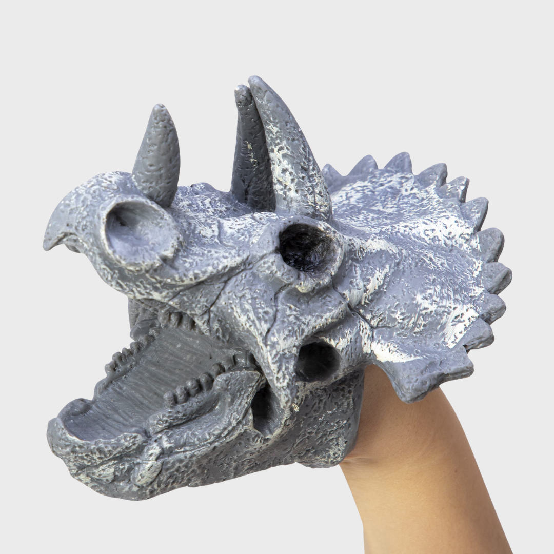 DINO SKULL HAND PUPPET | TRICERATOPS