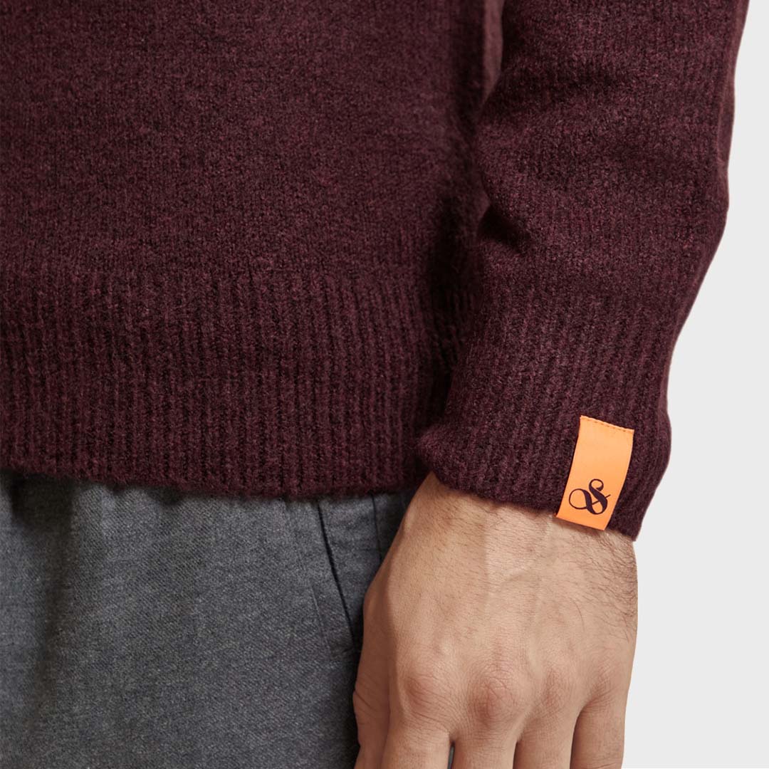 CLASSIC MELANGE PULLOVER | BERRY WINE