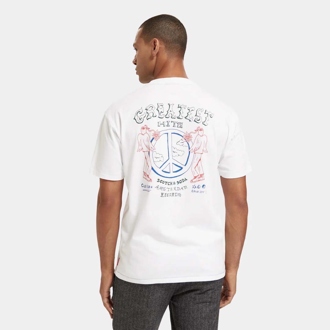 CROSS STITCH ARTWORK T-SHIRT | WHITE