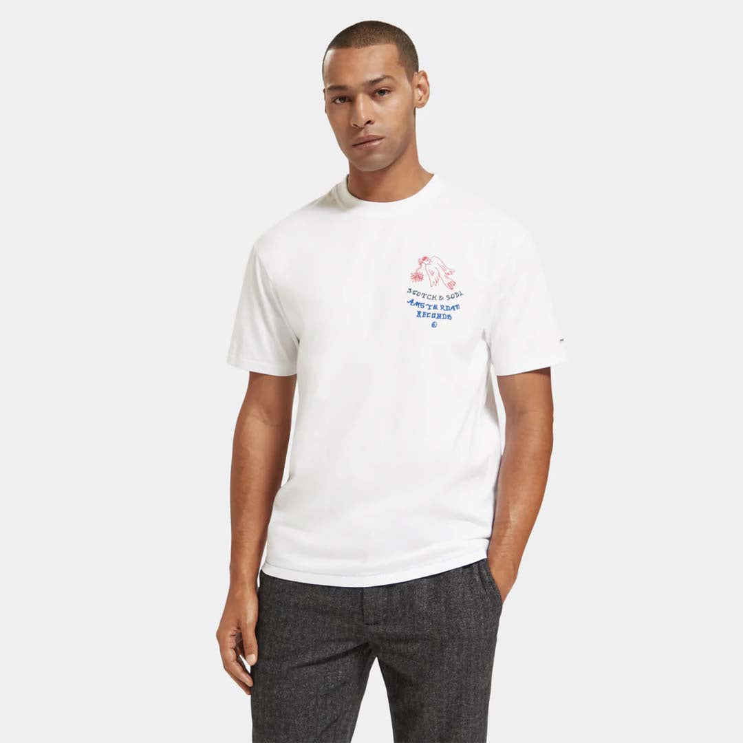 CROSS STITCH ARTWORK T-SHIRT | WHITE