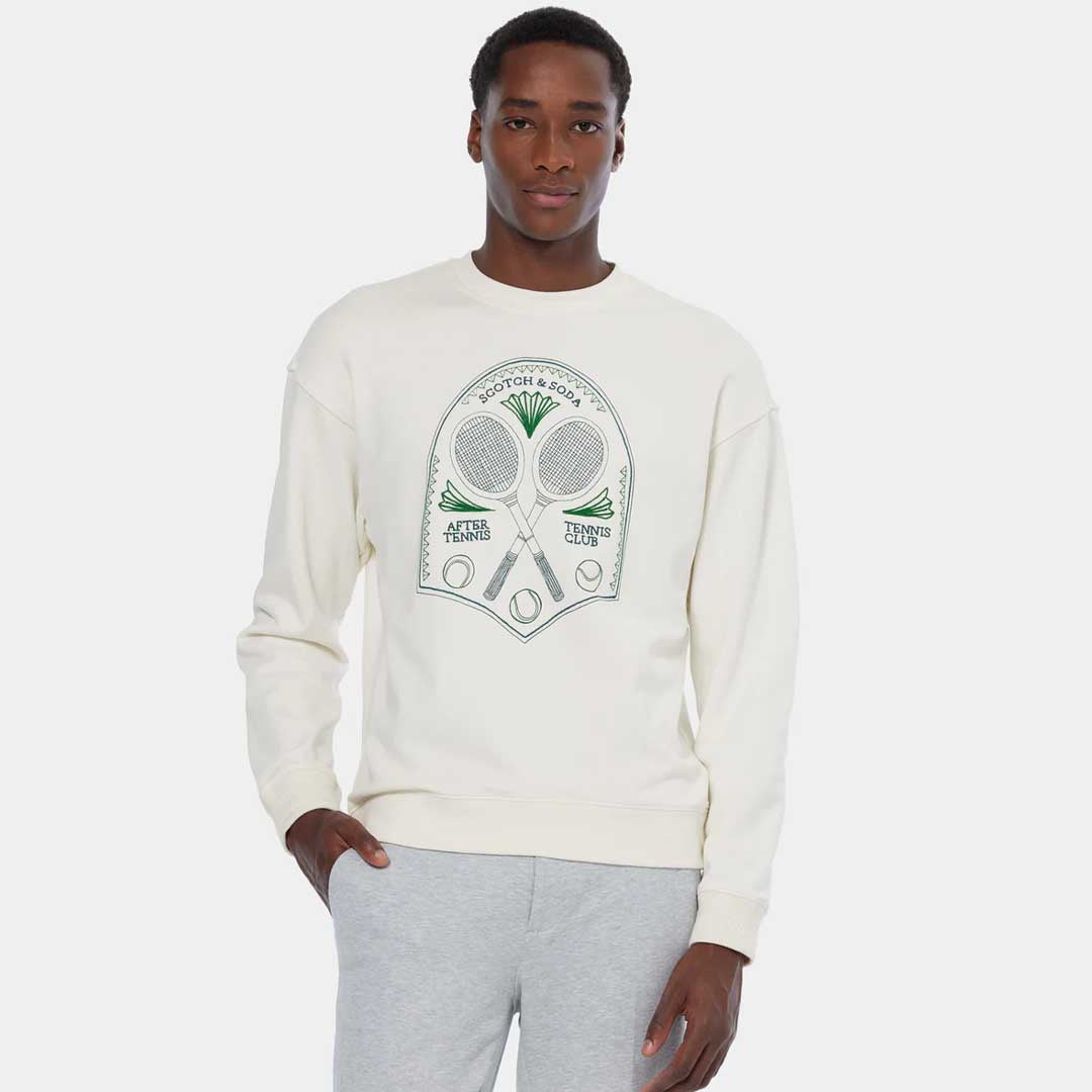 Embroidered Artwork Sweatshirt | Swan Green