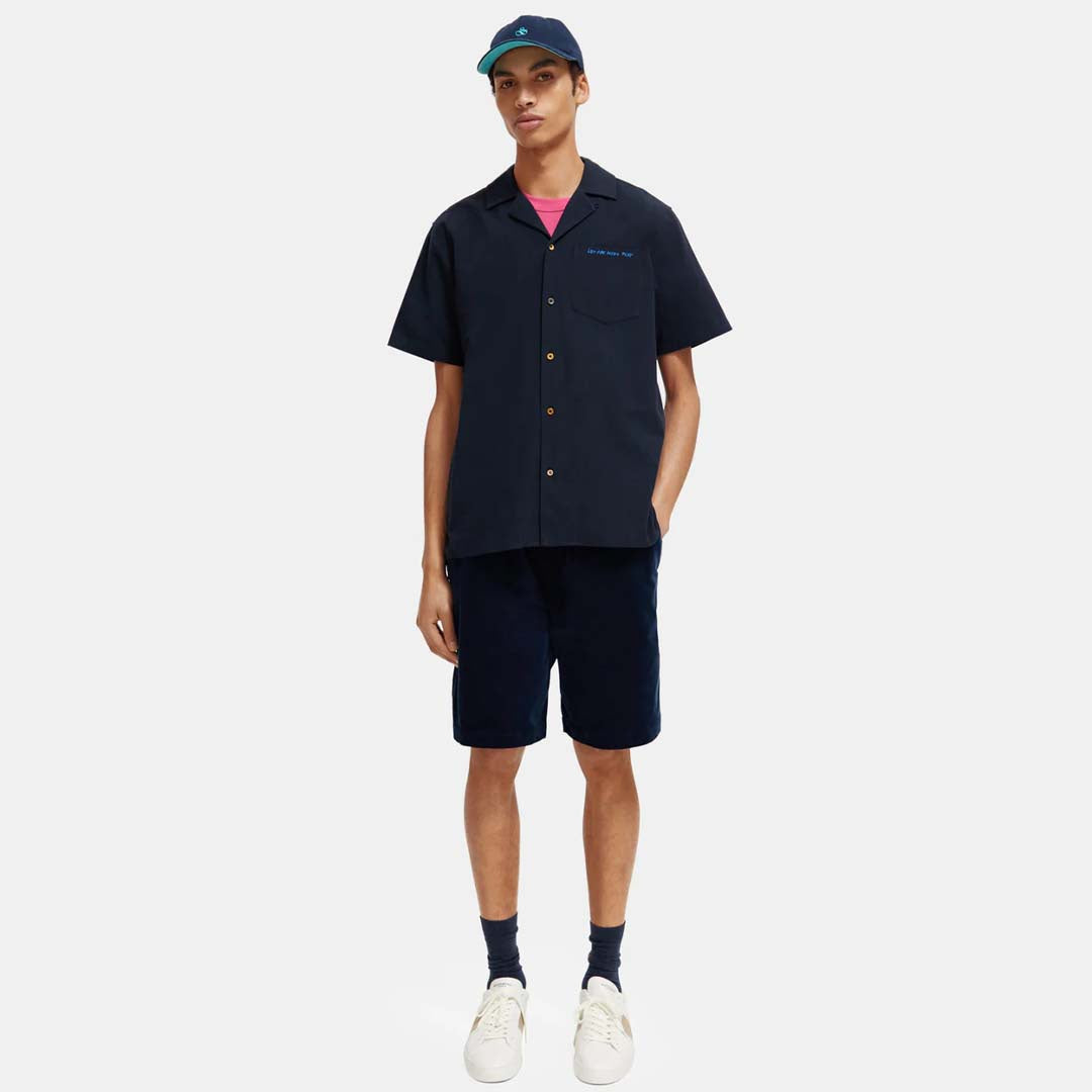 EMBROIDERED CAMP SHIRT | NIGHT
