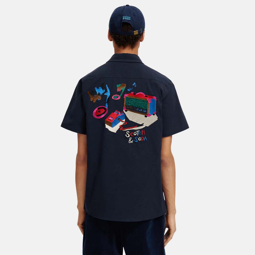 EMBROIDERED CAMP SHIRT | NIGHT