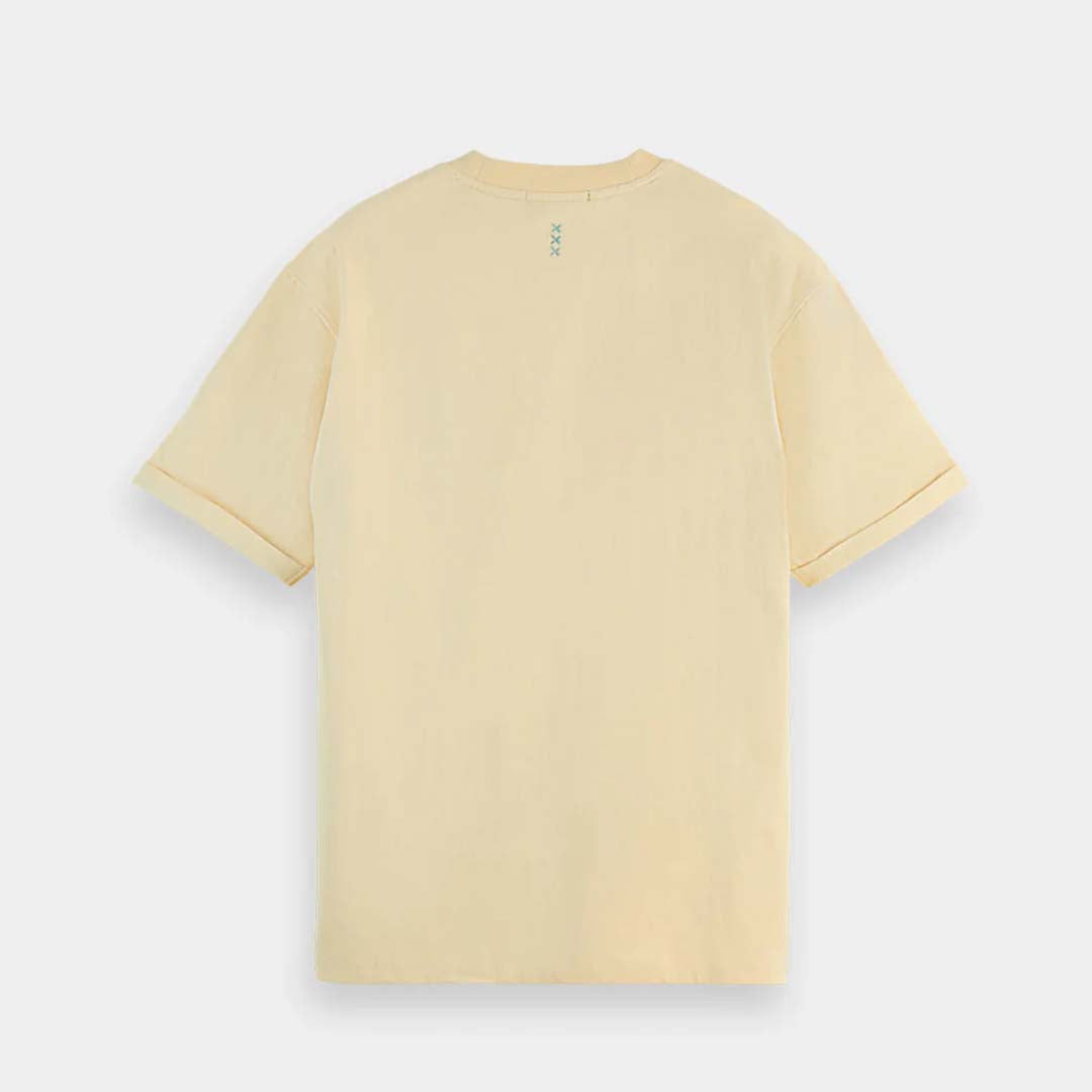 EMBROIDERED POCKET T-SHIRT | PARCHMENT