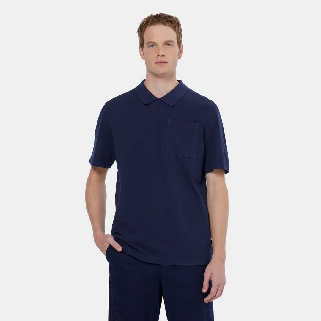 Pique Chest Pocket Polo | Navy