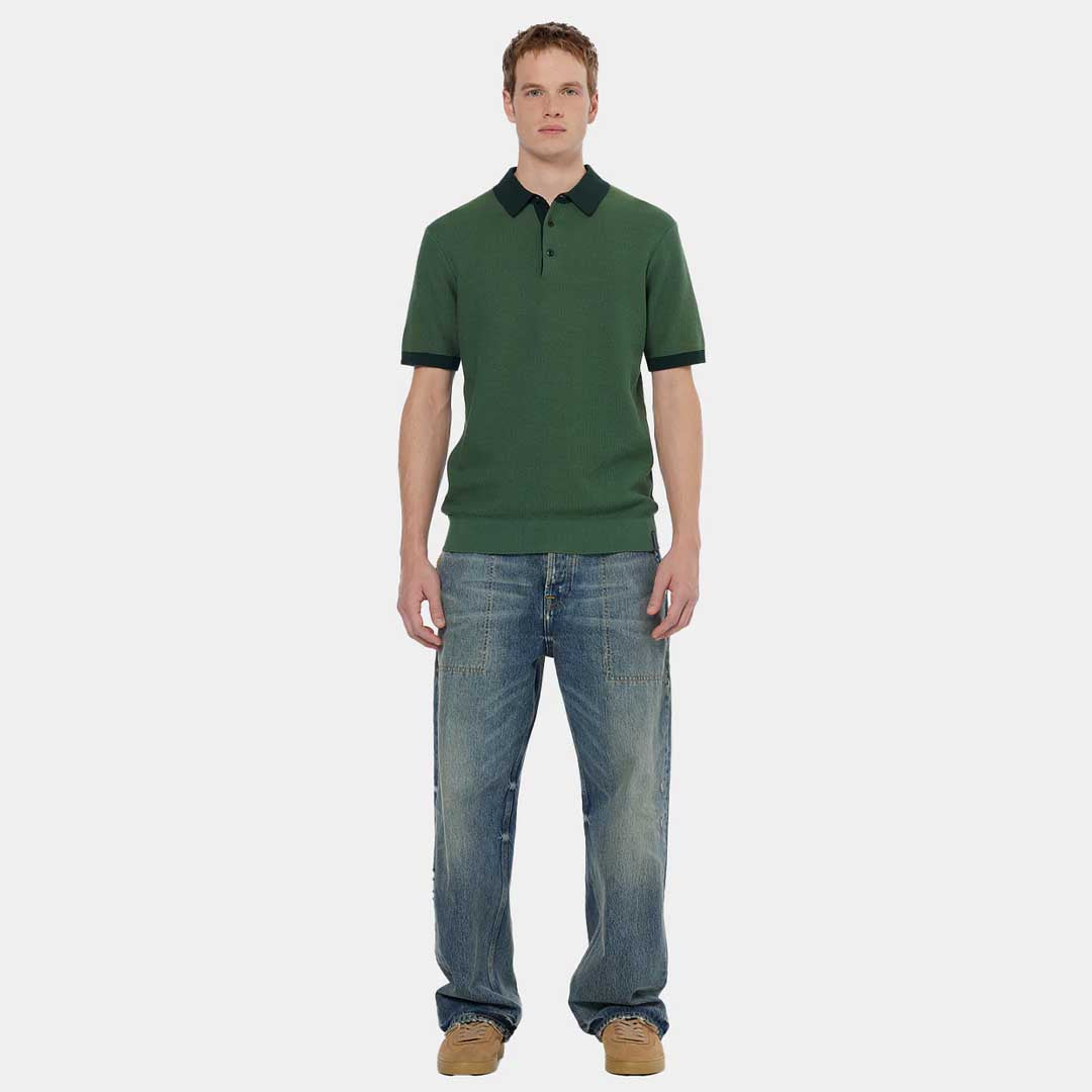 Knitted Polo | Sage Green