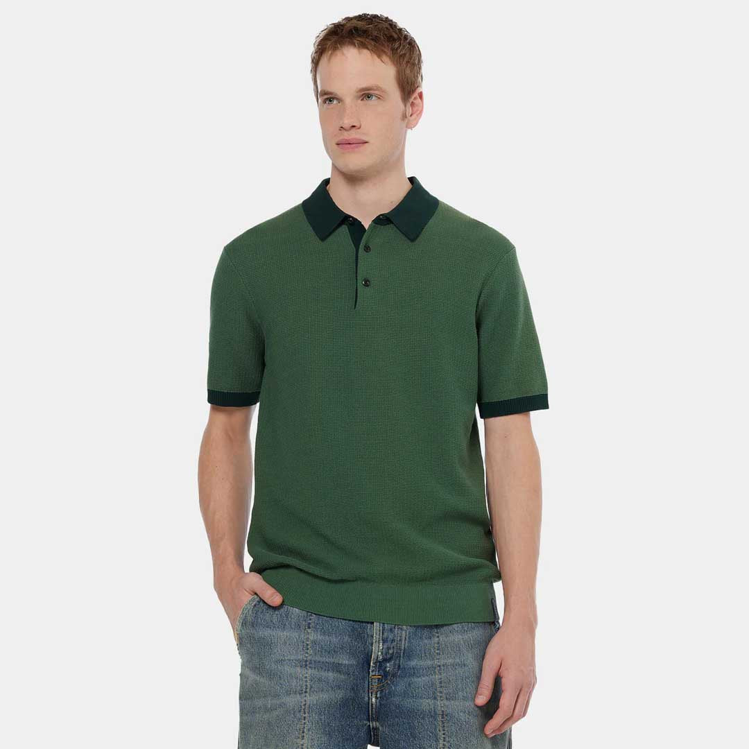 Knitted Polo | Sage Green