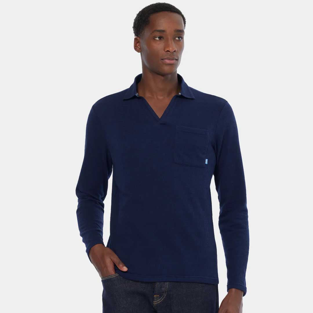 Long Sleeved Polo | Navy