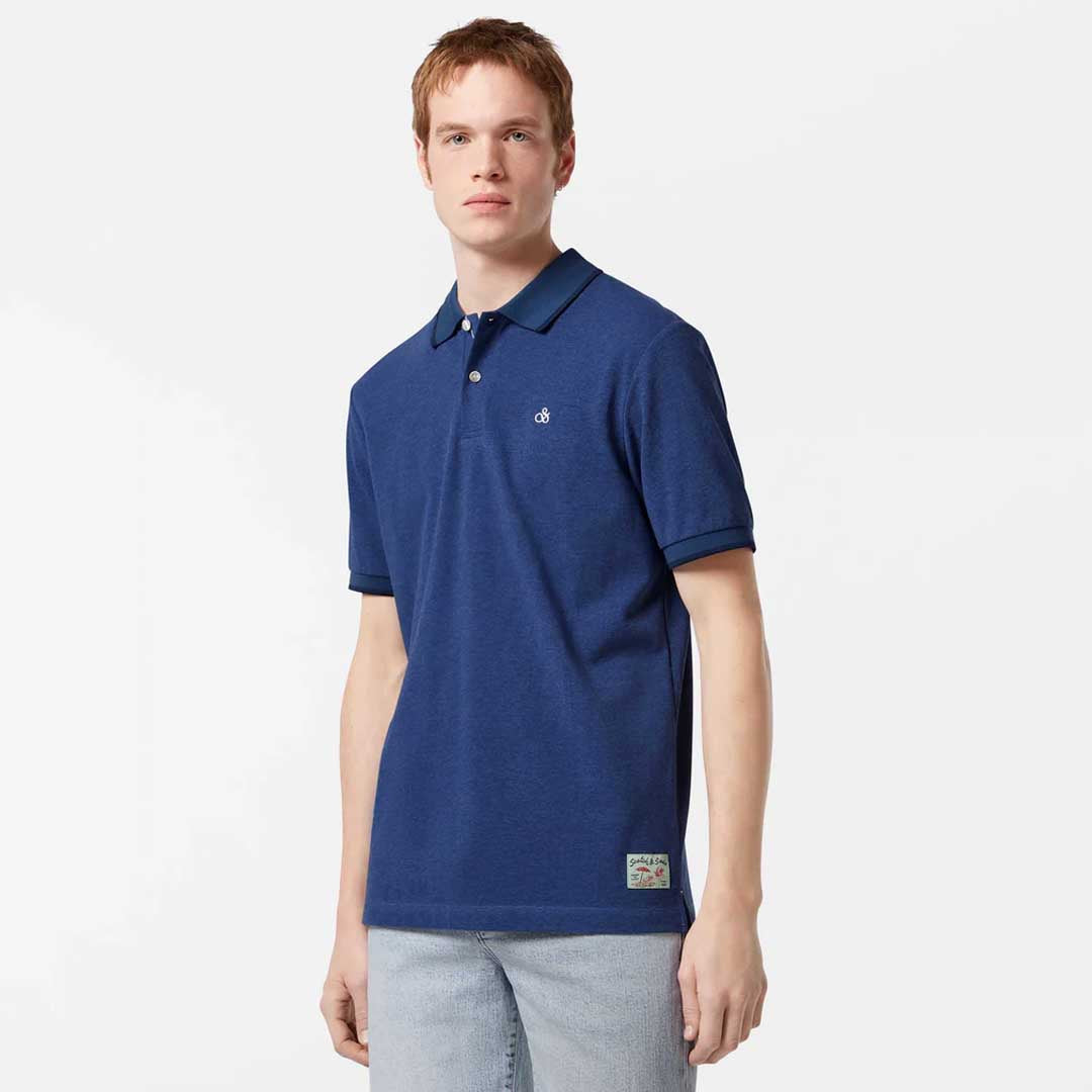 Melange Polo | Atlantic Blue
