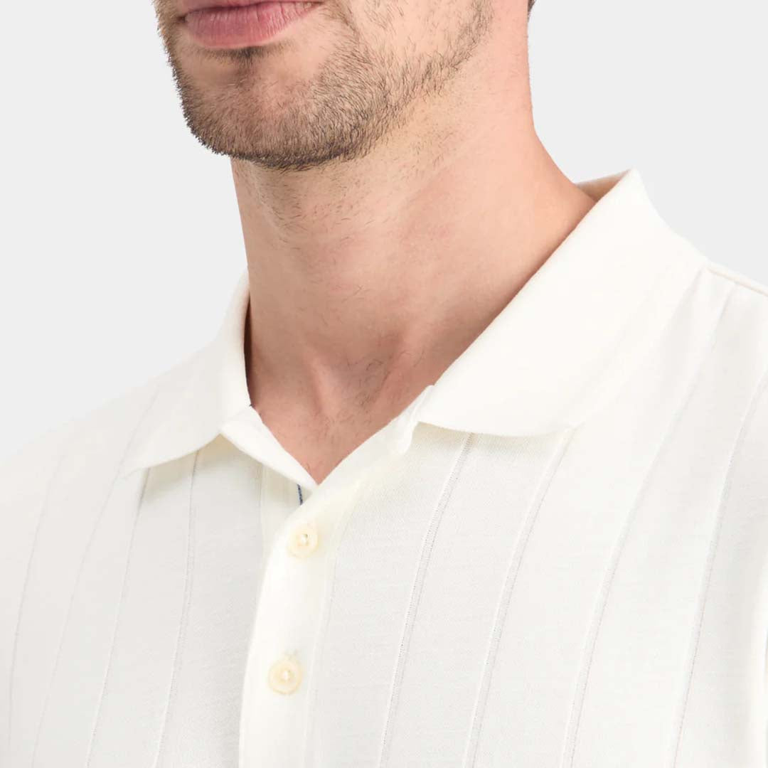 RIB KNIT POLO | SWAN