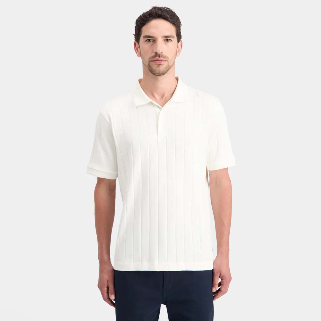 RIB KNIT POLO | SWAN