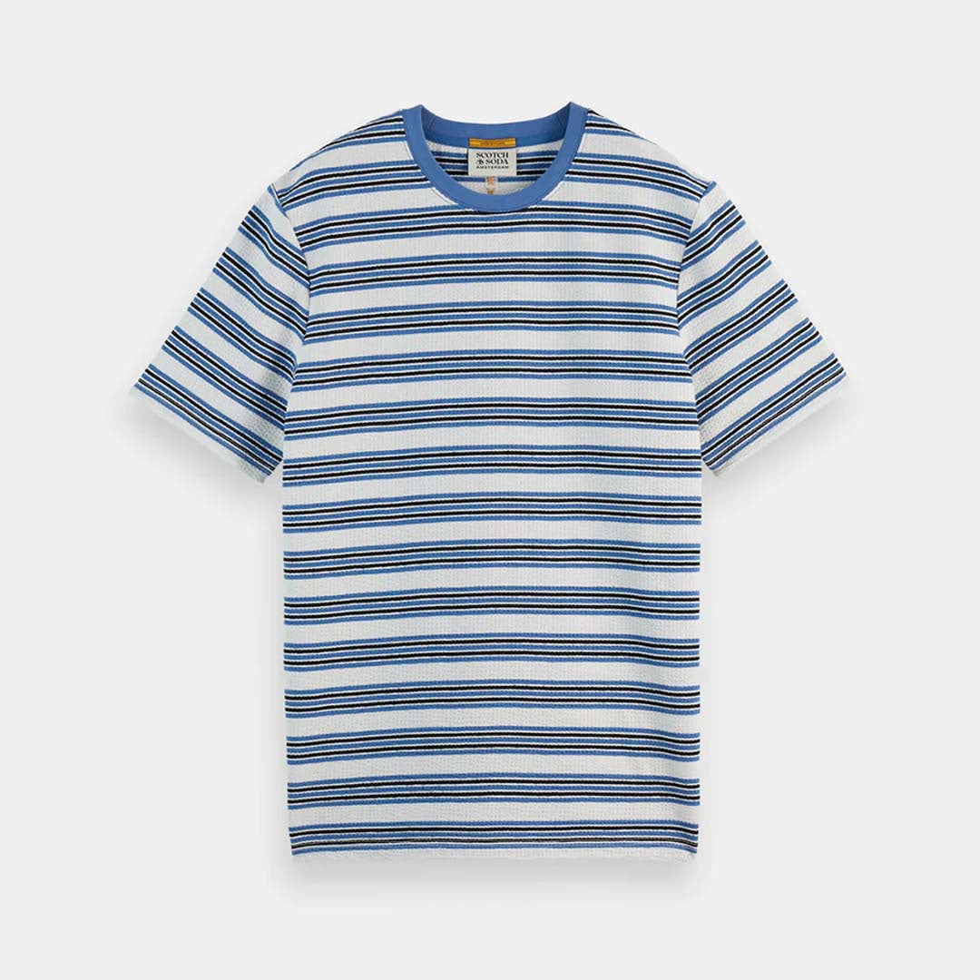 STRIPED YARN-DYED TEE | BLUE WHITE STRIPE