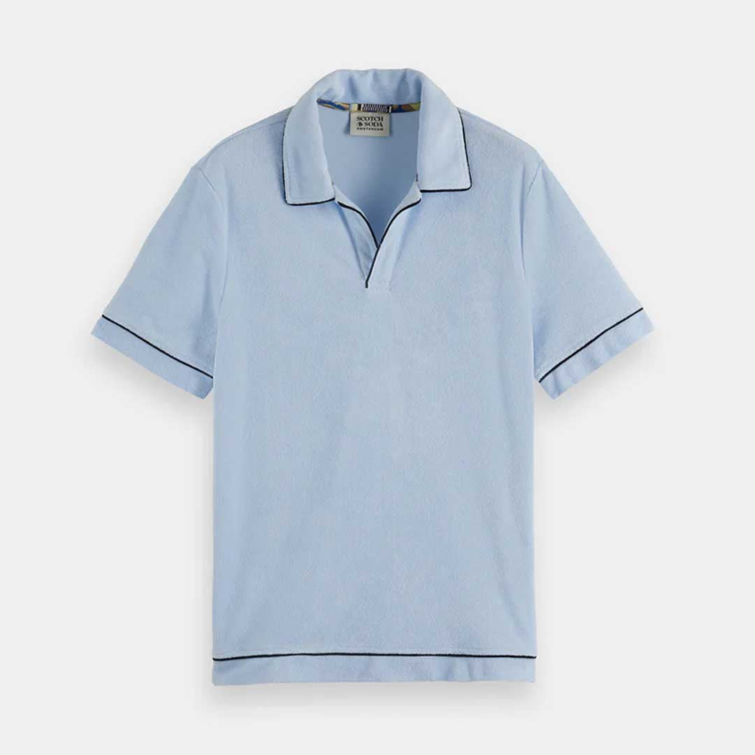 Towelling Polo | Light Shirting Blue
