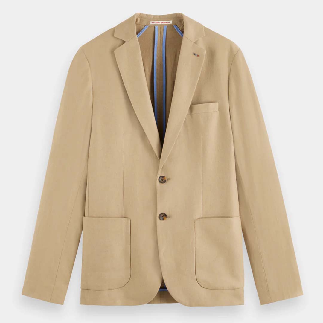 UNCONSTRUCTED SINGLE-BREASTED TWILL BLAZER | SEASTONE