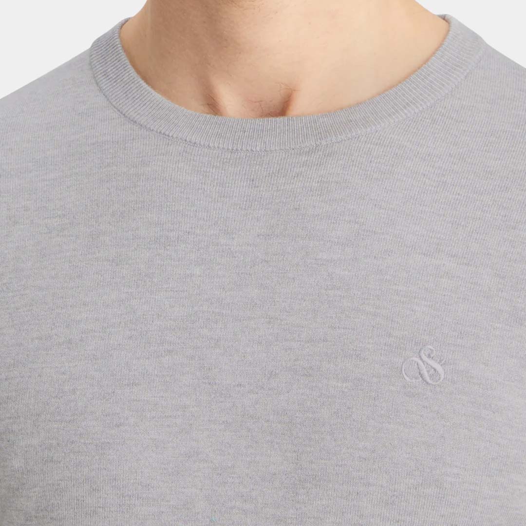 VISCOSE CREWNECK PULLOVER | GREY MELANGE