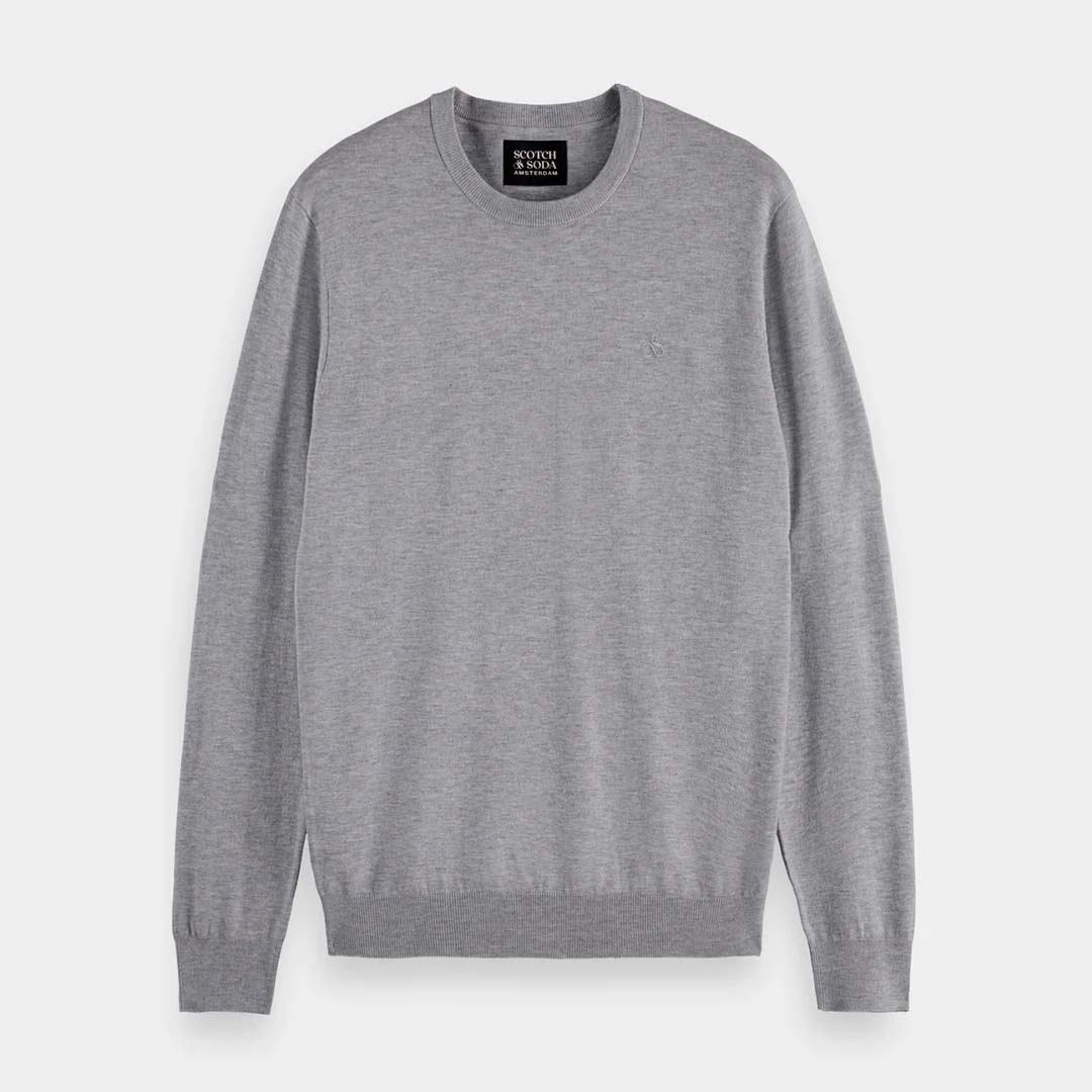 VISCOSE CREWNECK PULLOVER | GREY MELANGE