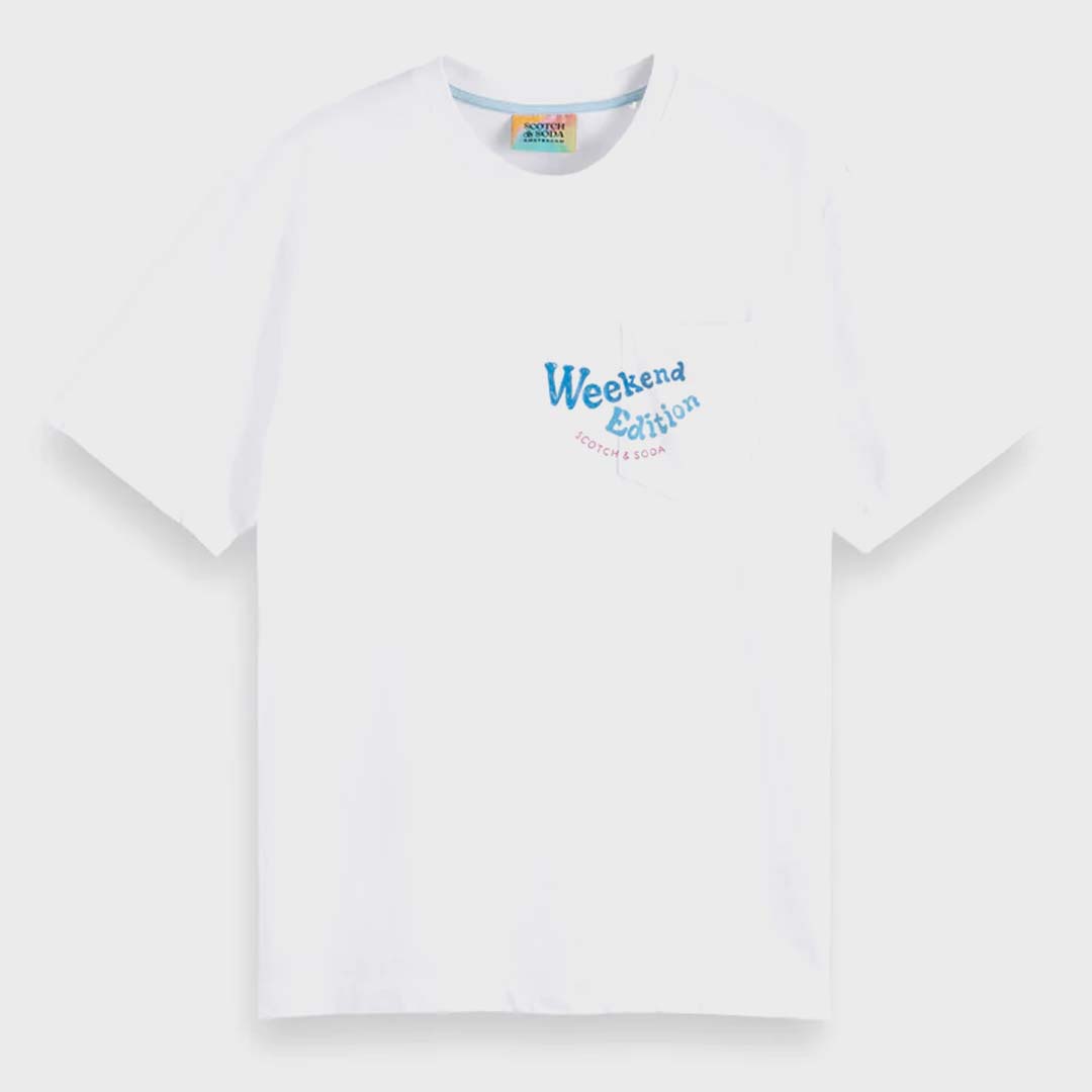 WEEKEND EDITION POCKET T-SHIRT | WHITE