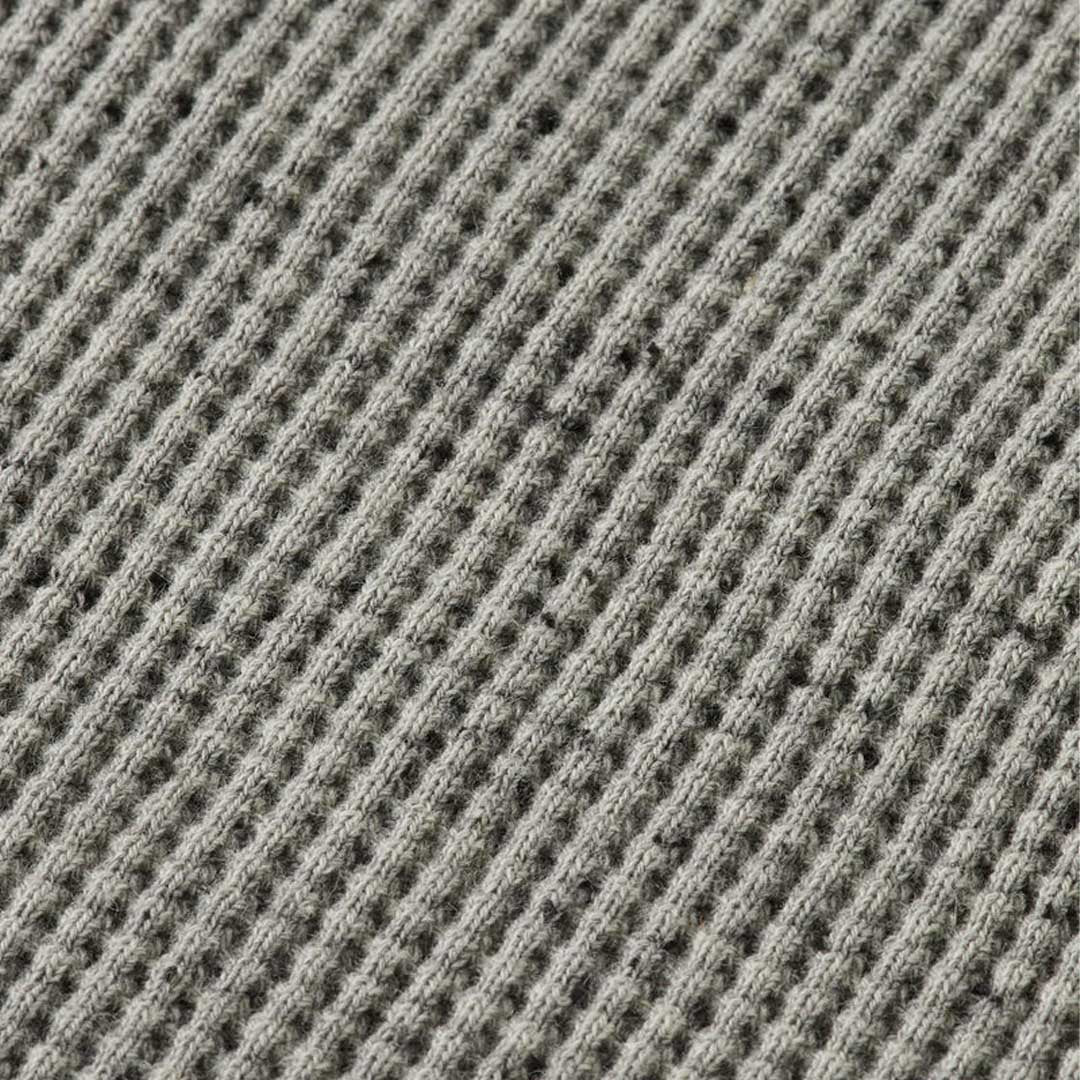 Denim Washed Henley Shirt | Grey Melange