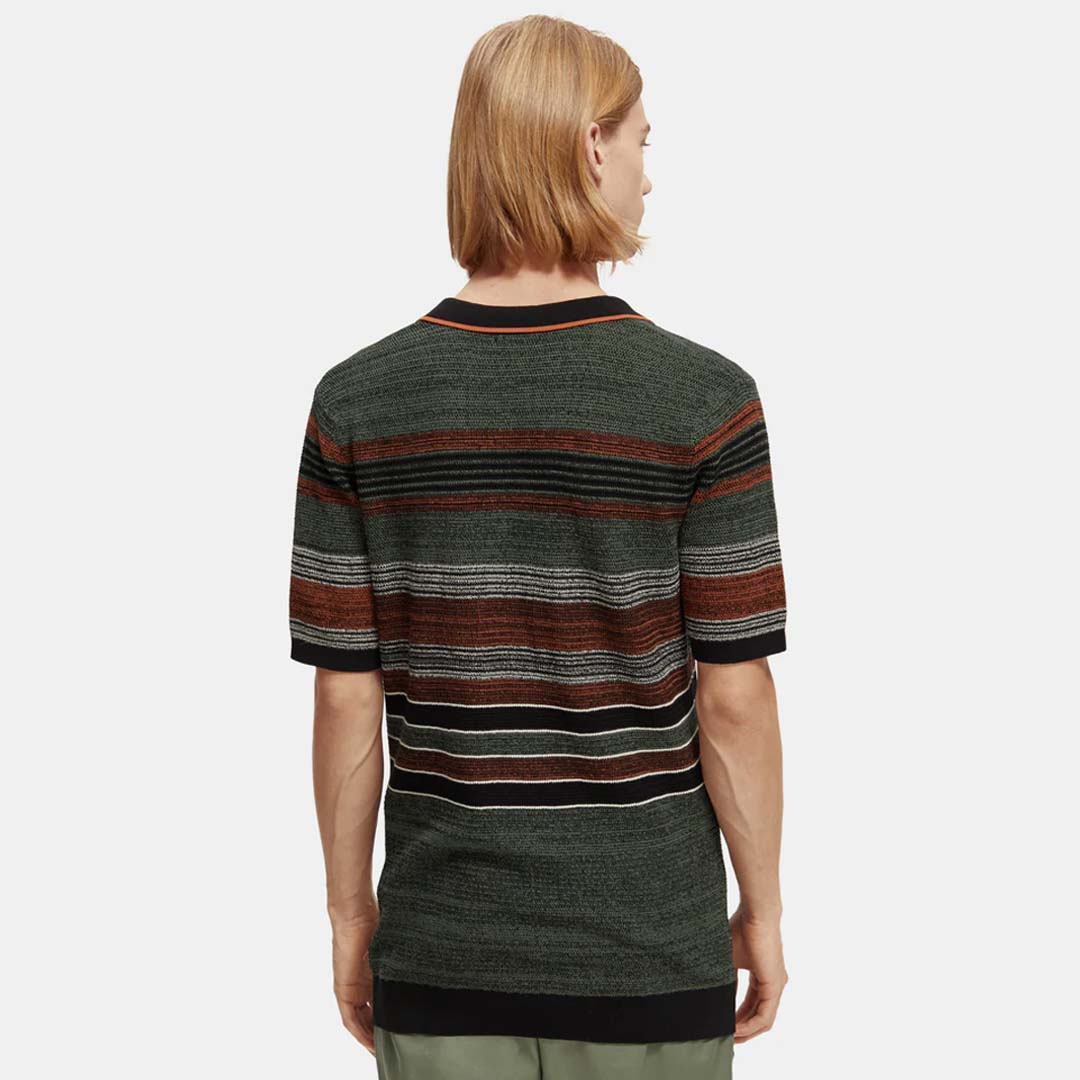 KNITTED STRIPED POLO SHIRT | MULTI STRIPE