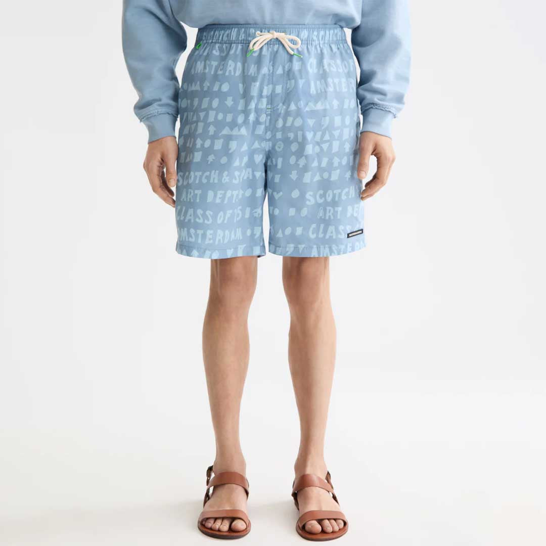 Longer Length Swim Shorts | Art Depart Faded Denim