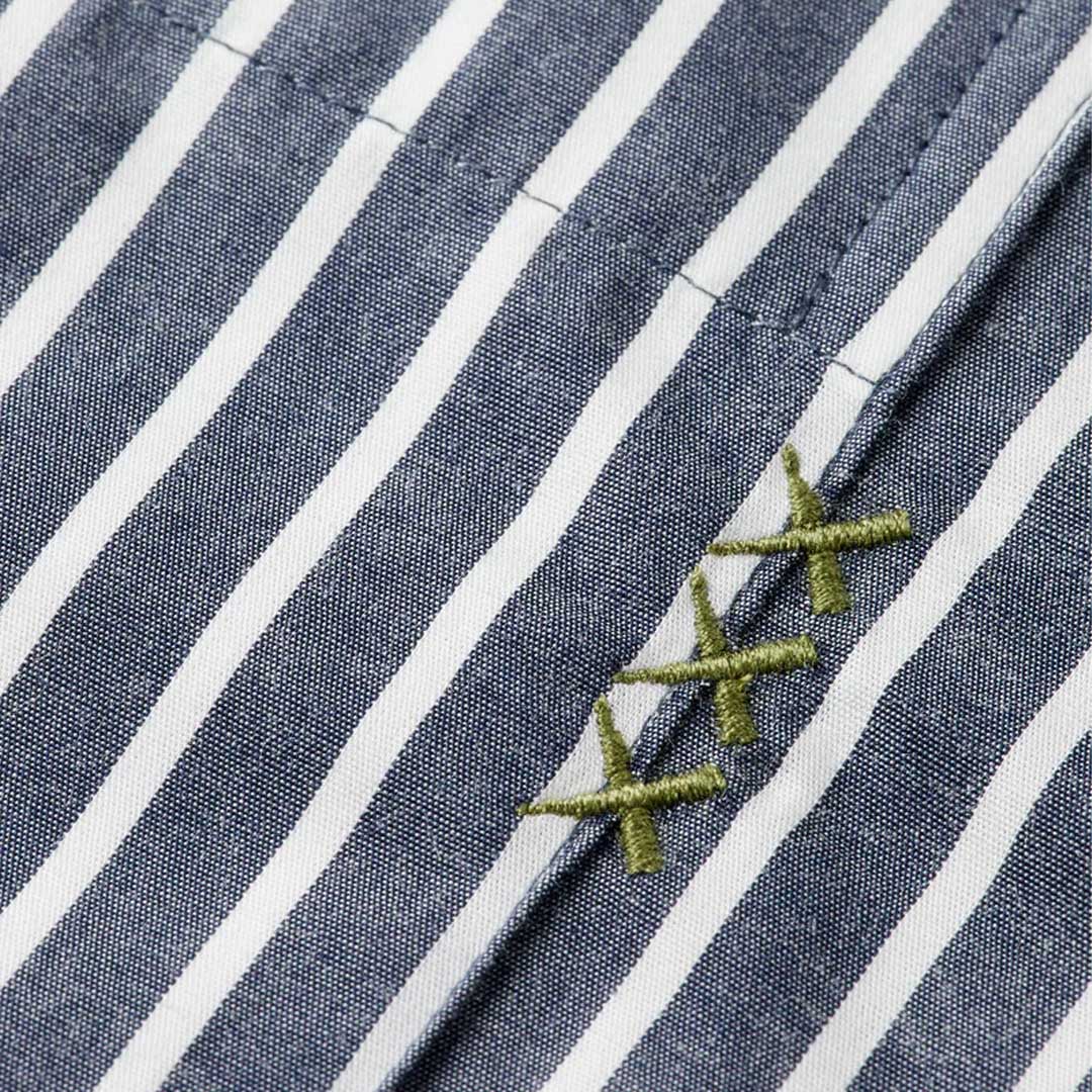 Striped Poplin Shirt | Sky Captain Stripes